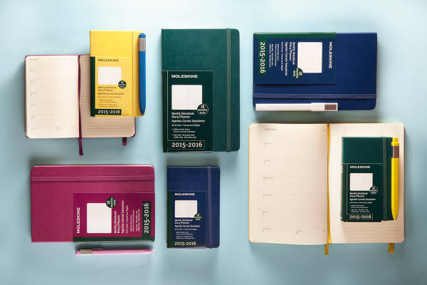 Moleskine: taccuini di diversi formati.
