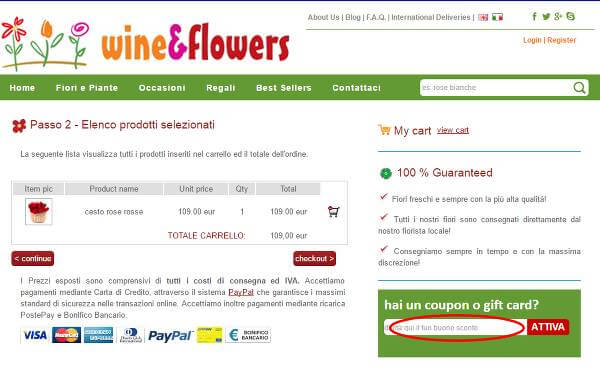 Come utilizzare il codice sconto Wineflowers.com in pochi passaggi:
